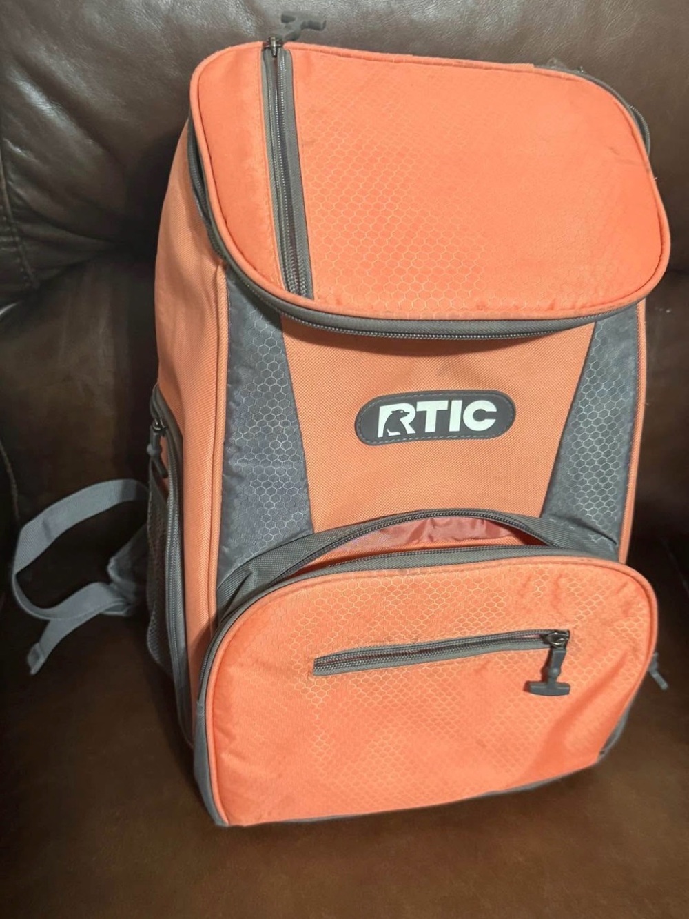 RTIC Orange and Gray Backpack Cooler